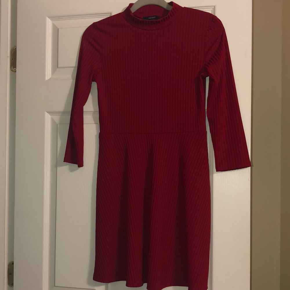 Red Ribbed Dress